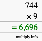 How to calculate 744 times 9 using long multiplication How to calculate 744 times 9 using long multiplication