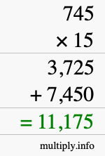 How to calculate 745 times 15 using long multiplication How to calculate 745 times 15 using long multiplication