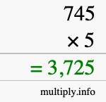How to calculate 745 times 5 using long multiplication How to calculate 745 times 5 using long multiplication