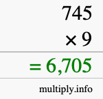 How to calculate 745 times 9 using long multiplication How to calculate 745 times 9 using long multiplication