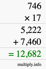 How to calculate 746 times 17 using long multiplication How to calculate 746 times 17 using long multiplication