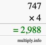 How to calculate 747 times 4 using long multiplication How to calculate 747 times 4 using long multiplication