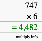How to calculate 747 times 6 using long multiplication How to calculate 747 times 6 using long multiplication