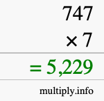 How to calculate 747 times 7 using long multiplication How to calculate 747 times 7 using long multiplication