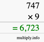 How to calculate 747 times 9 using long multiplication How to calculate 747 times 9 using long multiplication