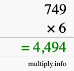How to calculate 749 times 6 using long multiplication How to calculate 749 times 6 using long multiplication