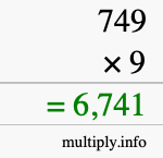 How to calculate 749 times 9 using long multiplication How to calculate 749 times 9 using long multiplication