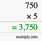 How to calculate 750 times 5 using long multiplication How to calculate 750 times 5 using long multiplication