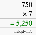 How to calculate 750 times 7 using long multiplication How to calculate 750 times 7 using long multiplication