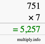 How to calculate 751 times 7 using long multiplication How to calculate 751 times 7 using long multiplication
