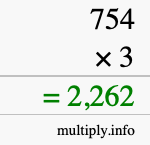 How to calculate 754 times 3 using long multiplication How to calculate 754 times 3 using long multiplication