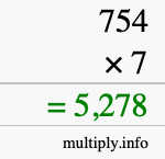 How to calculate 754 times 7 using long multiplication How to calculate 754 times 7 using long multiplication