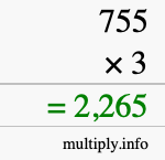 How to calculate 755 times 3 using long multiplication How to calculate 755 times 3 using long multiplication