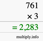 How to calculate 761 times 3 using long multiplication