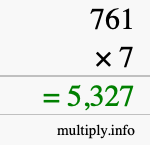 How to calculate 761 times 7 using long multiplication How to calculate 761 times 7 using long multiplication