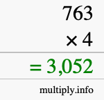 How to calculate 763 times 4 using long multiplication How to calculate 763 times 4 using long multiplication