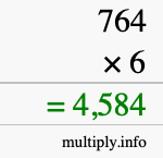 How to calculate 764 times 6 using long multiplication