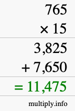 How to calculate 765 times 15 using long multiplication How to calculate 765 times 15 using long multiplication