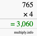 How to calculate 765 times 4 using long multiplication How to calculate 765 times 4 using long multiplication