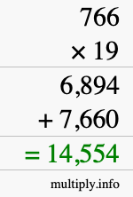 How to calculate 766 times 19 using long multiplication How to calculate 766 times 19 using long multiplication
