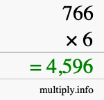 How to calculate 766 times 6 using long multiplication