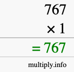 How to calculate 767 times 1 using long multiplication How to calculate 767 times 1 using long multiplication