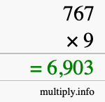 How to calculate 767 times 9 using long multiplication How to calculate 767 times 9 using long multiplication