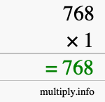 How to calculate 768 times 1 using long multiplication How to calculate 768 times 1 using long multiplication