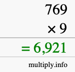 How to calculate 769 times 9 using long multiplication How to calculate 769 times 9 using long multiplication