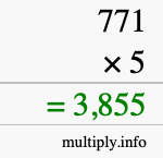 How to calculate 771 times 5 using long multiplication How to calculate 771 times 5 using long multiplication