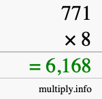 How to calculate 771 times 8 using long multiplication