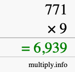 How to calculate 771 times 9 using long multiplication How to calculate 771 times 9 using long multiplication