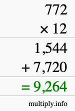 How to calculate 772 times 12 using long multiplication How to calculate 772 times 12 using long multiplication