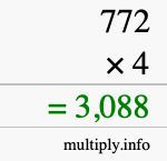 How to calculate 772 times 4 using long multiplication How to calculate 772 times 4 using long multiplication