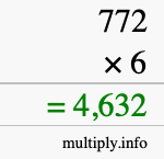 How to calculate 772 times 6 using long multiplication