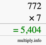 How to calculate 772 times 7 using long multiplication