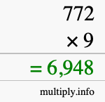 How to calculate 772 times 9 using long multiplication How to calculate 772 times 9 using long multiplication