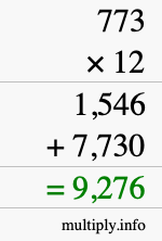 How to calculate 773 times 12 using long multiplication How to calculate 773 times 12 using long multiplication