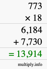 How to calculate 773 times 18 using long multiplication How to calculate 773 times 18 using long multiplication