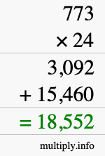 How to calculate 773 times 24 using long multiplication How to calculate 773 times 24 using long multiplication