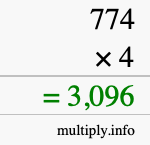 How to calculate 774 times 4 using long multiplication How to calculate 774 times 4 using long multiplication