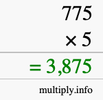 How to calculate 775 times 5 using long multiplication How to calculate 775 times 5 using long multiplication