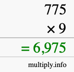 How to calculate 775 times 9 using long multiplication How to calculate 775 times 9 using long multiplication