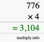 How to calculate 776 times 4 using long multiplication How to calculate 776 times 4 using long multiplication