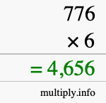 How to calculate 776 times 6 using long multiplication
