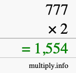 How to calculate 777 times 2 using long multiplication How to calculate 777 times 2 using long multiplication