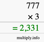 How to calculate 777 times 3 using long multiplication How to calculate 777 times 3 using long multiplication
