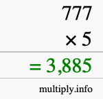 How to calculate 777 times 5 using long multiplication How to calculate 777 times 5 using long multiplication