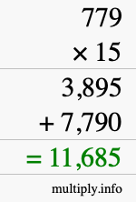 How to calculate 779 times 15 using long multiplication How to calculate 779 times 15 using long multiplication