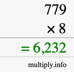 How to calculate 779 times 8 using long multiplication How to calculate 779 times 8 using long multiplication